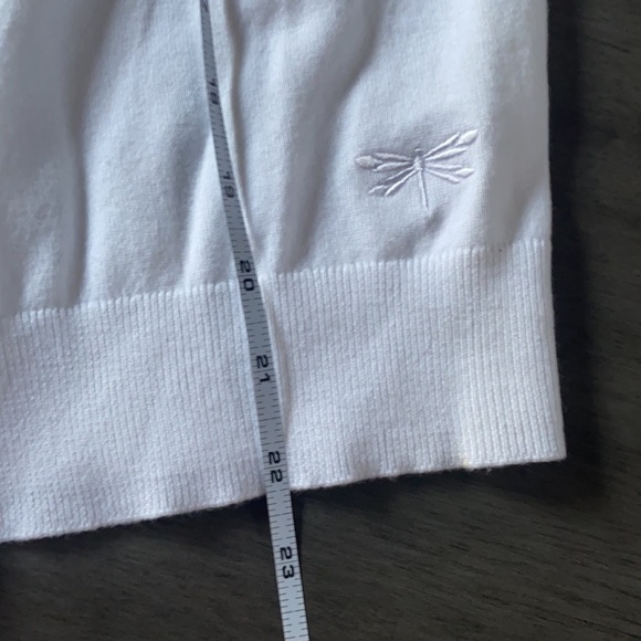 Talbots White Pima Cotton Button Cardigan Sweater medium petite Women’s - Picture 6 of 7